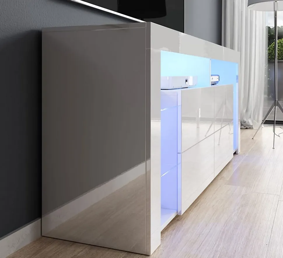 MEUBLE TV BLANC 1M56 - MINELLI