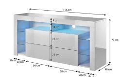 MEUBLE TV BLANC 1M56 - MINELLI
