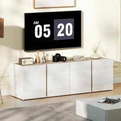 Meuble TV Blanc Pour Téléviseur 65