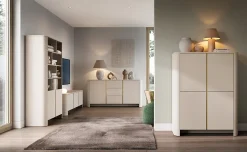 Meuble TV, Cachemire, 168 x 39 x 52 cm, Meuble moderne aux bords arrondis
