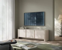 Meuble TV, Cachemire, 168 x 39 x 52 cm, Meuble moderne aux bords arrondis