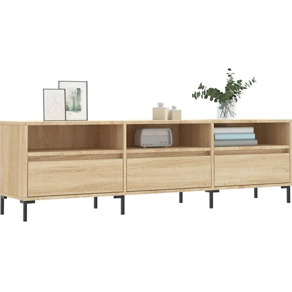 Meuble TV chêne sonoma 150x30x44,5 cm bois d ingénierie
