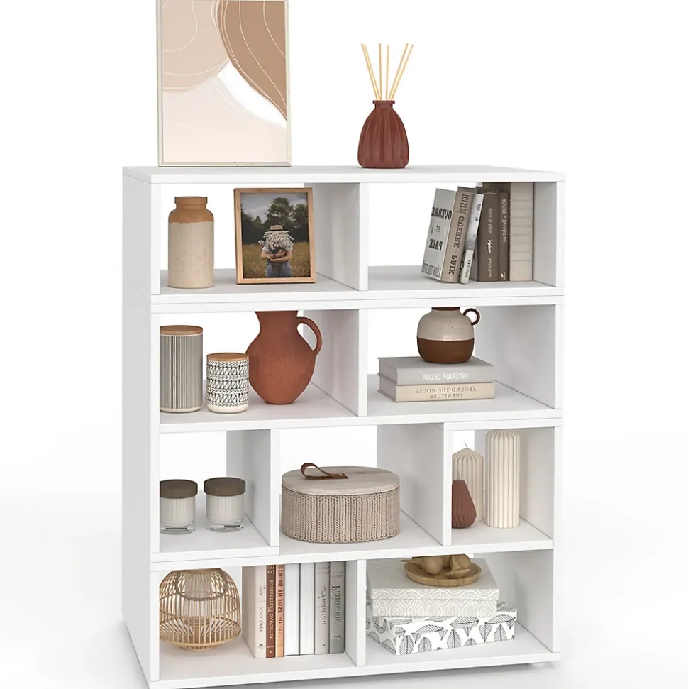 Meuble TV combiné 3 pièces modulables LEONARD pour salon chambre et bureau, 140-205 x 30 x 43 cm