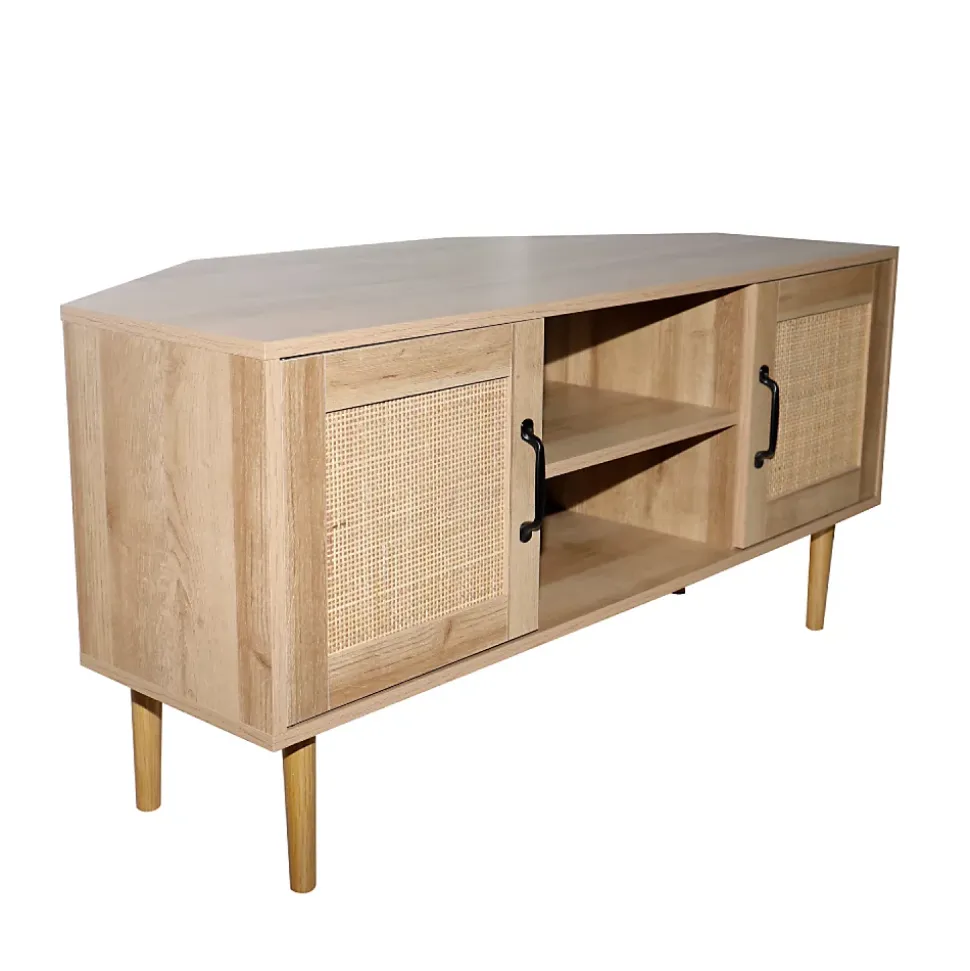 Meuble TV d'angle 115 cm effeffet cannage - ARTIC