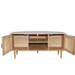 Meuble TV d'angle 115 cm effeffet cannage - ARTIC