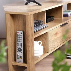 Meuble TV d'Angle 1 Tiroir Décor Chêne - L120 cm