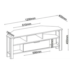 Meuble TV d'Angle 1 Tiroir Décor Chêne - L120 cm