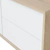 Meuble TV Dayha, Buffet pour télévision avec 2 portes, Meuble TV de salon, Buffet pour salon, 130x41h47 cm, Chêne et Blanc