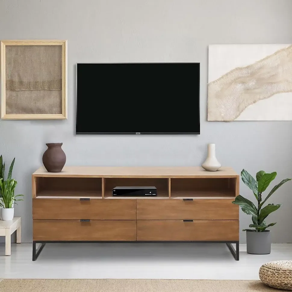 Meuble TV Design Design "Bolta" 150cm Chêne Clair