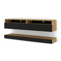 Meuble TV Duo 160 Cm Suspendu Artisan/ Noir Sideboeard