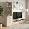 Meuble TV effet chêne 1 porte et 2 tiroirs GoodHome Atomia H. 187,5 x L. 200 x P. 47 cm