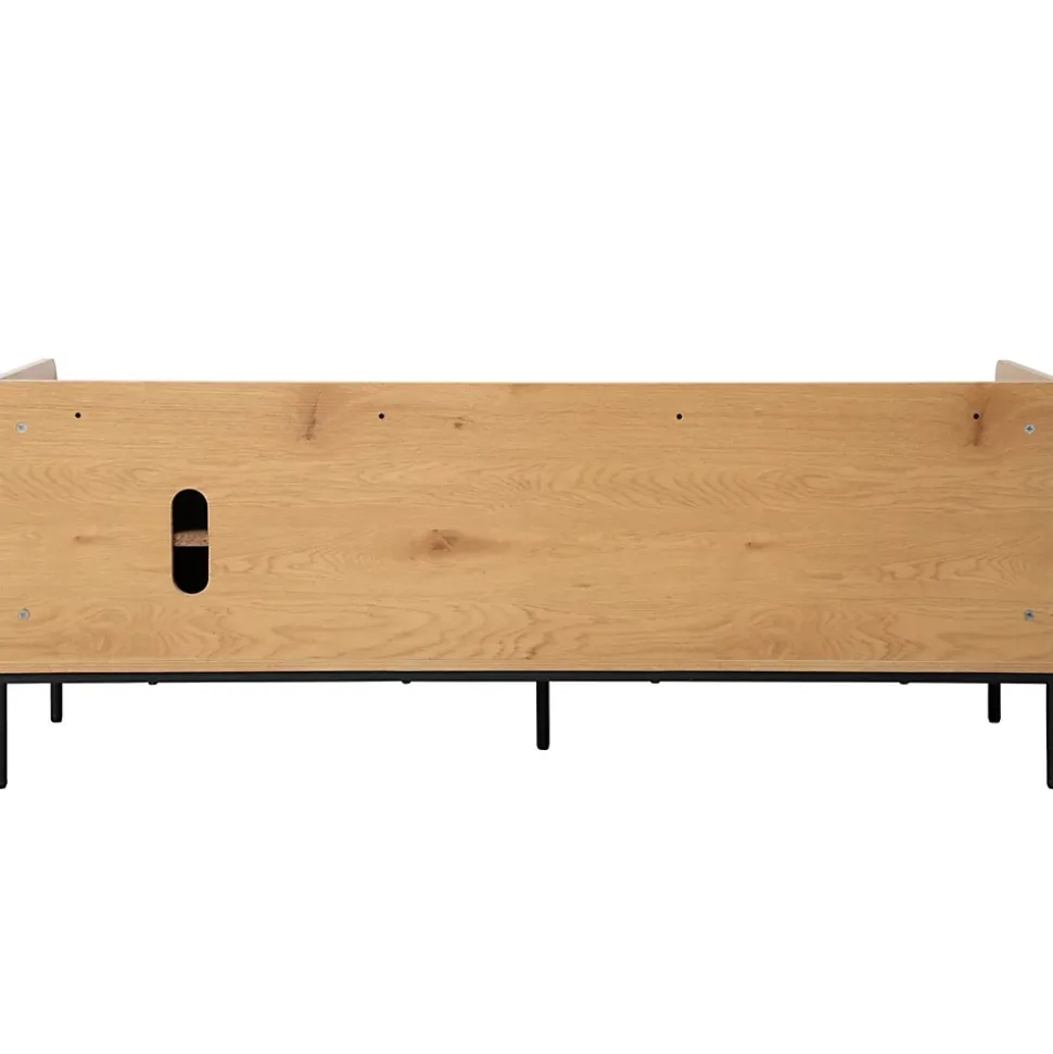 Meuble TV en acier et MDF décor mélaminé 150 cm beige Oviala