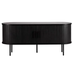 Meuble TV en mélaminé et acier 120 cm noir Oviala