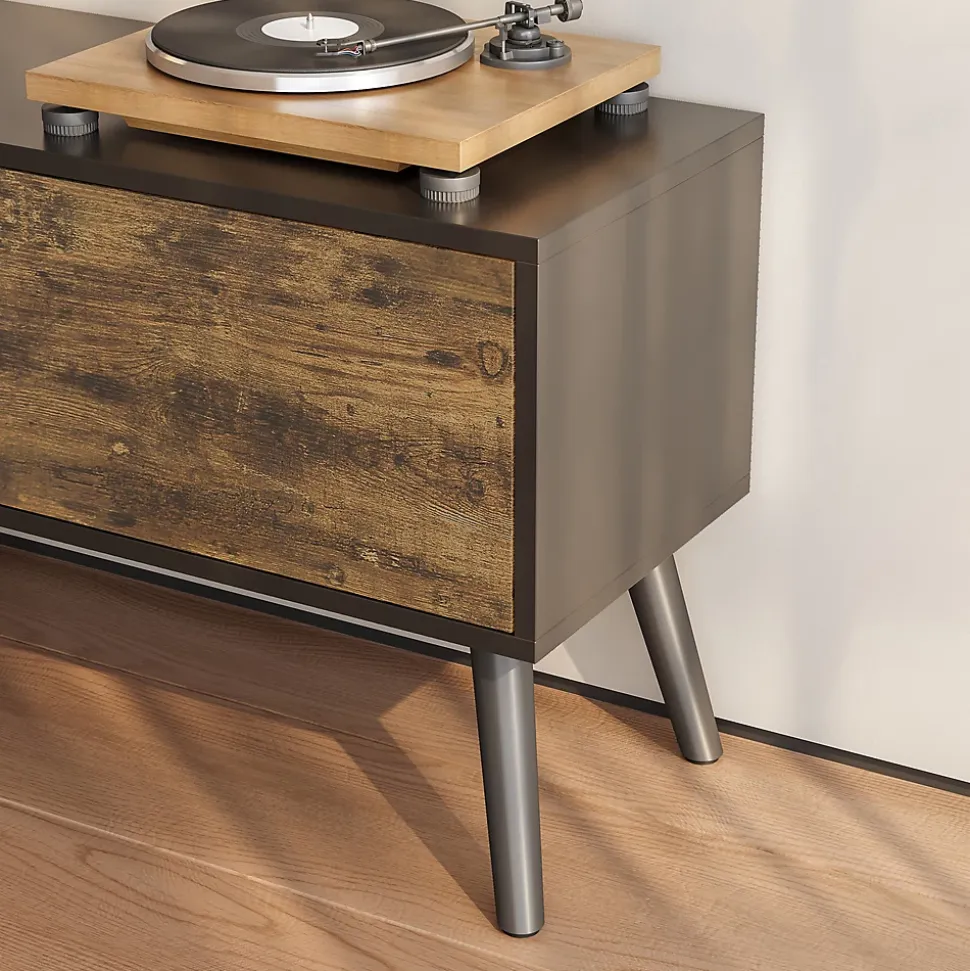 Meuble TV Eskilstuna 120 x 30 x 47 cm Noir Bois Foncé en.casa