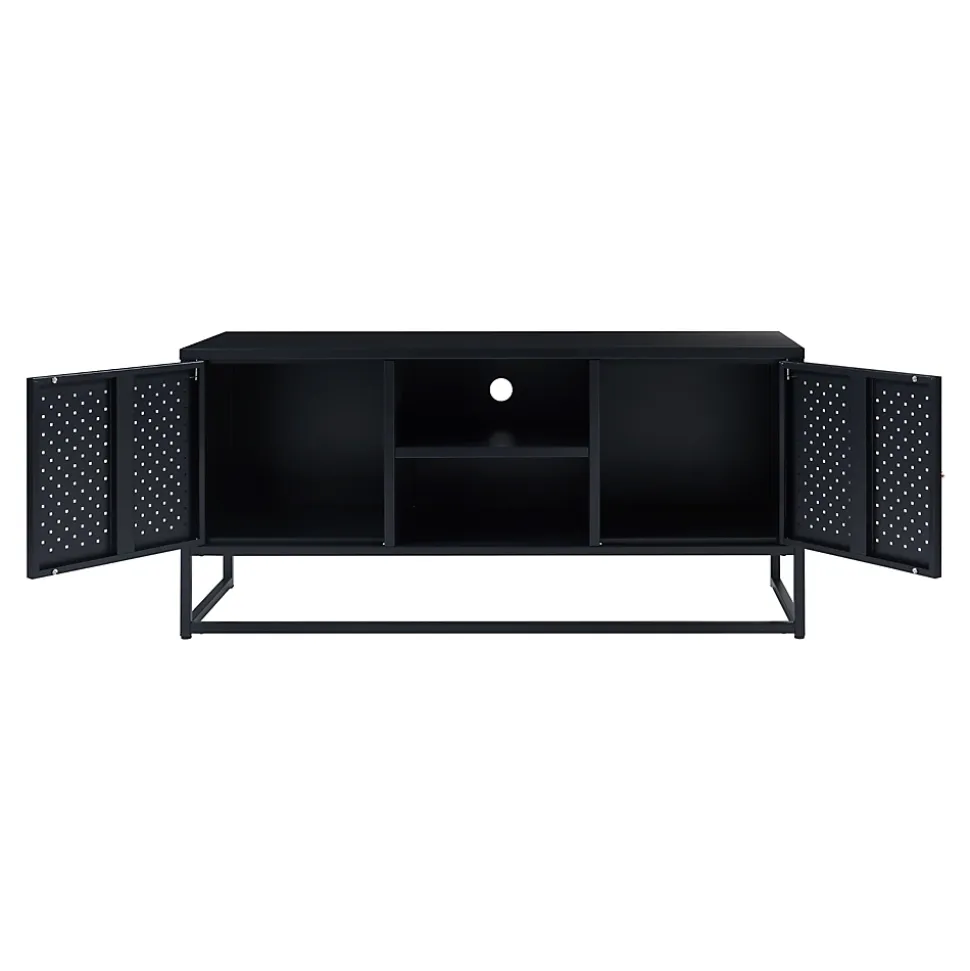 Meuble TV Janakkala acier 120 x 40 x 55 cm noir en.casa