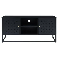 Meuble TV Janakkala acier 120 x 40 x 55 cm noir en.casa