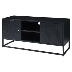 Meuble TV Janakkala acier 120 x 40 x 55 cm noir en.casa