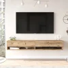 Meuble TV Laitila à 2 portes 29,5 x 180 x 31,5 cm effet bois de pin en.casa