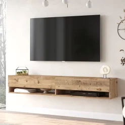 Meuble TV Laitila à 2 portes 29,5 x 180 x 31,5 cm effet bois de pin en.casa