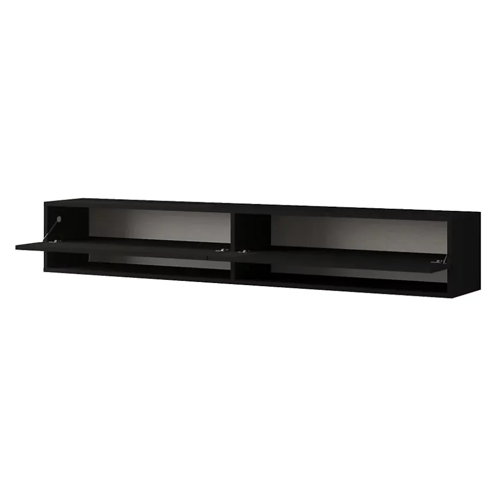 Meuble TV Laitila à 2 portes 29,5 x 180 x 31,5 cm noir en.casa