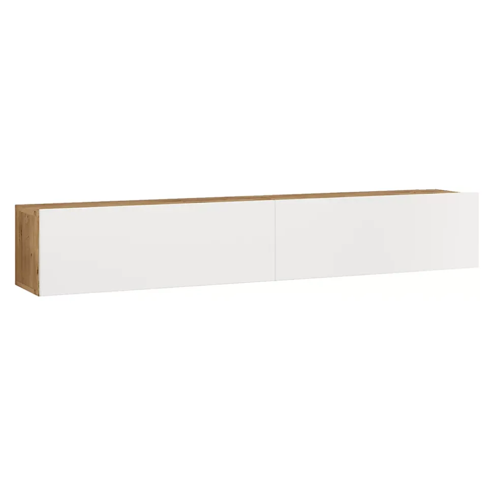 Meuble TV Lapinlahti à 2 portes 29,5 x 180 x 31,5 cm effet bois de pin / blanc en.casa