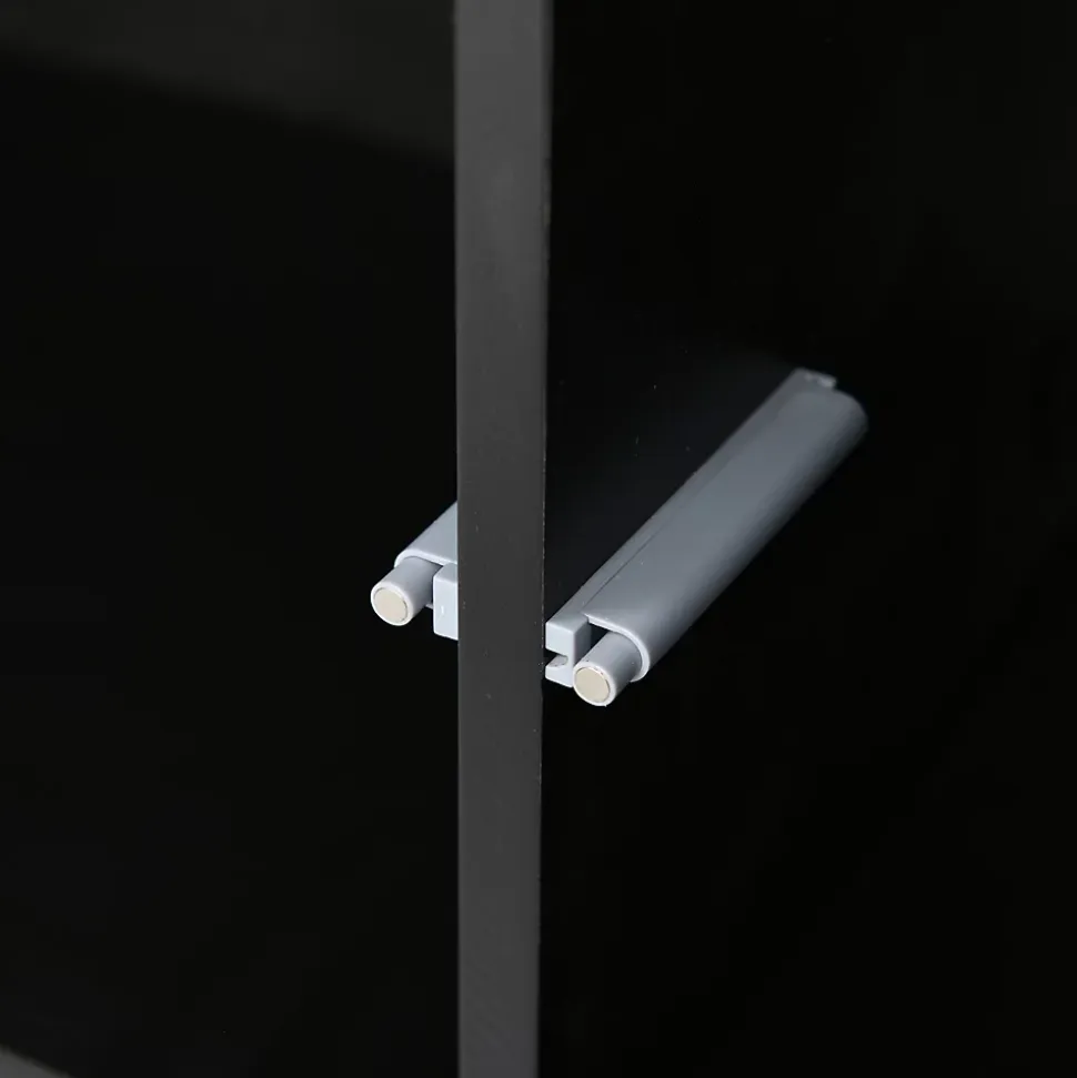 Meuble TV LED 2 pièces, banc TV 200x39x42 cm, éclairage LED RGB réglable, charge 60 kg, pour salon ou chambre, noir
