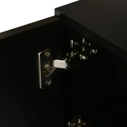 Meuble TV LED 2 pièces, banc TV 200x39x42 cm, éclairage LED RGB réglable, charge 60 kg, pour salon ou chambre, noir