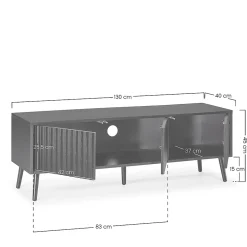 Meuble TV Lluvia 3 portes couleur noir