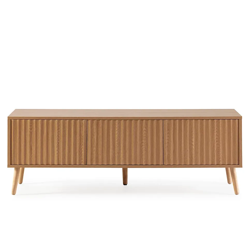 Meuble TV Lluvia 3 portes chêne, longueur 130 cm