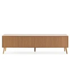Meuble TV Lluvia 4 portes, coloris chêne, longueur 160 cm