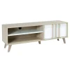 Meuble TV MALMO 150 cm coloris chene clair et blanc