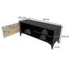 Meuble TV moderne - Noir et Sonoma, mélamine mate - 1 porte - Pieds 12 cm - 100 x 42 x 30 cm