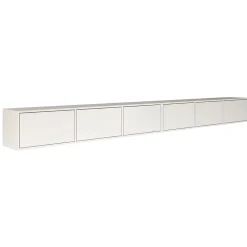 Meuble TV mural blanc avec 6 abattants 300 cm FRAMME