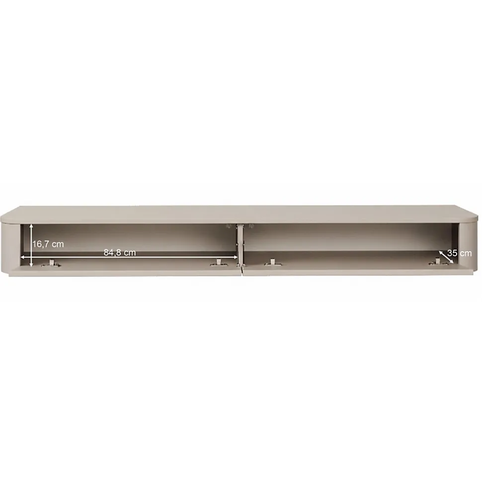 Meuble TV mural gris cachemire 175 cm LUVIO SLIM