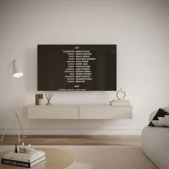 Meuble TV mural gris cachemire 175 cm LUVIO SLIM