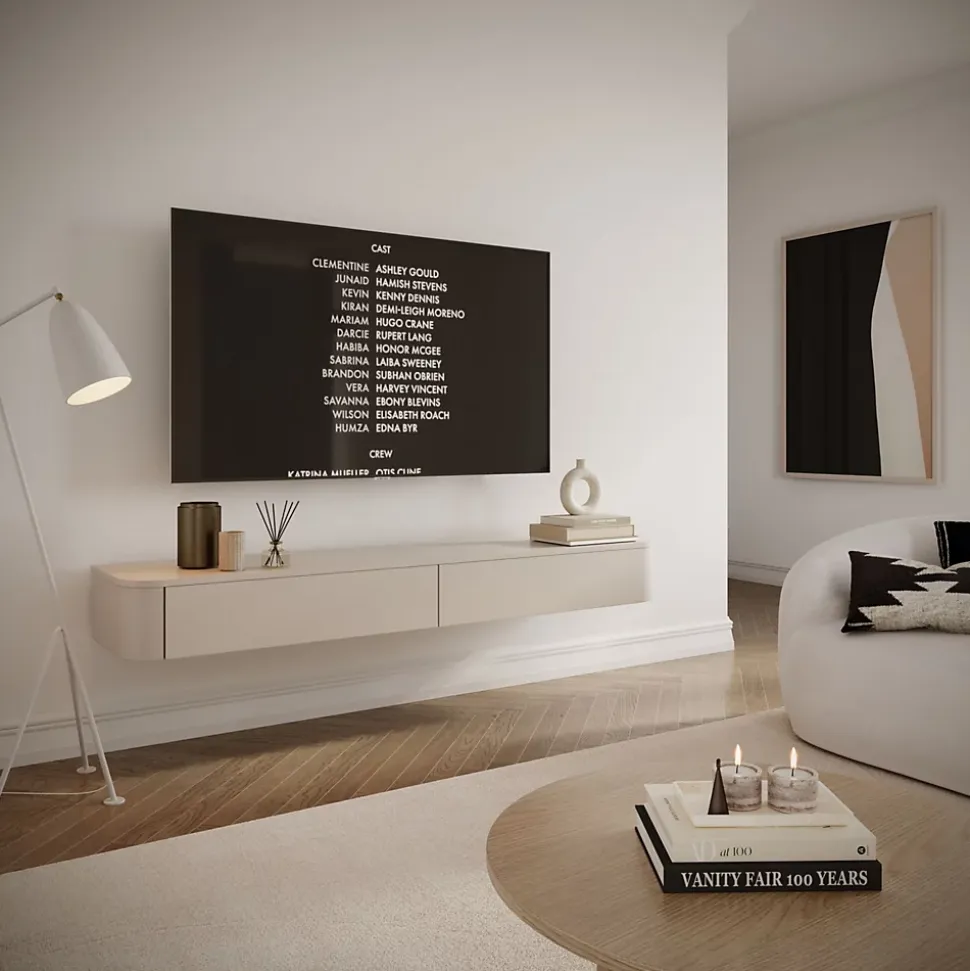 Meuble TV mural gris cachemire 175 cm LUVIO SLIM