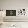Meuble TV mural gris cachemire avec 6 abattants 300 cm FRAMME