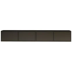 Meuble TV mural noir avec 4 abattants 200 cm FRAMME