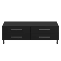 Meuble TV noir avec 4 tiroirs GoodHome Atomia H. 37 x L. 150 x P. 45 cm