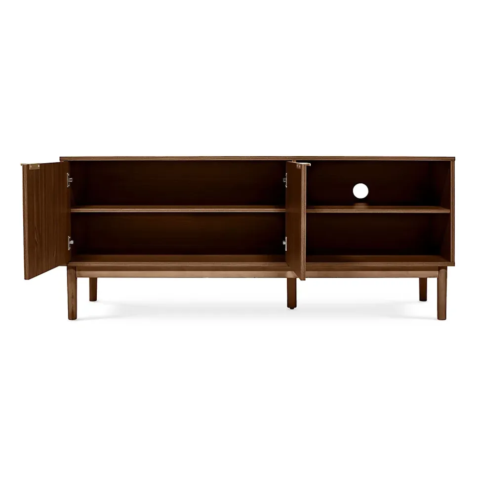 Meuble TV NOLAN couleur bois de noyer style scandinave