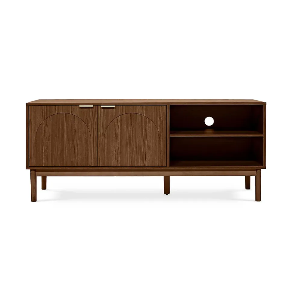 Meuble TV NOLAN couleur bois de noyer style scandinave