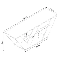 Meuble TV Nome avec 2 étagères 110 x 30 x 40 cm effet chêne en.casa