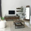 Meuble TV Novastra, Buffet de salon, Armoire basse pour TV, Base murale de rangement, 170x30h40 cm, Noyer