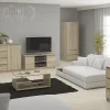 Meuble TV pour salon AKORD Chêne Sonoma 120 cm 2 portes façade Chêne Sonoma 2 étagères 120x40x55 cm