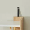 Meuble TV Rauki avec étagères latérales blanc / effet chêne en.casa
