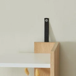 Meuble TV Rauki avec étagères latérales blanc / effet chêne en.casa