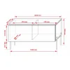 Meuble TV, Rouge Brique, 100 x 52 x 32 cm, jambes noires