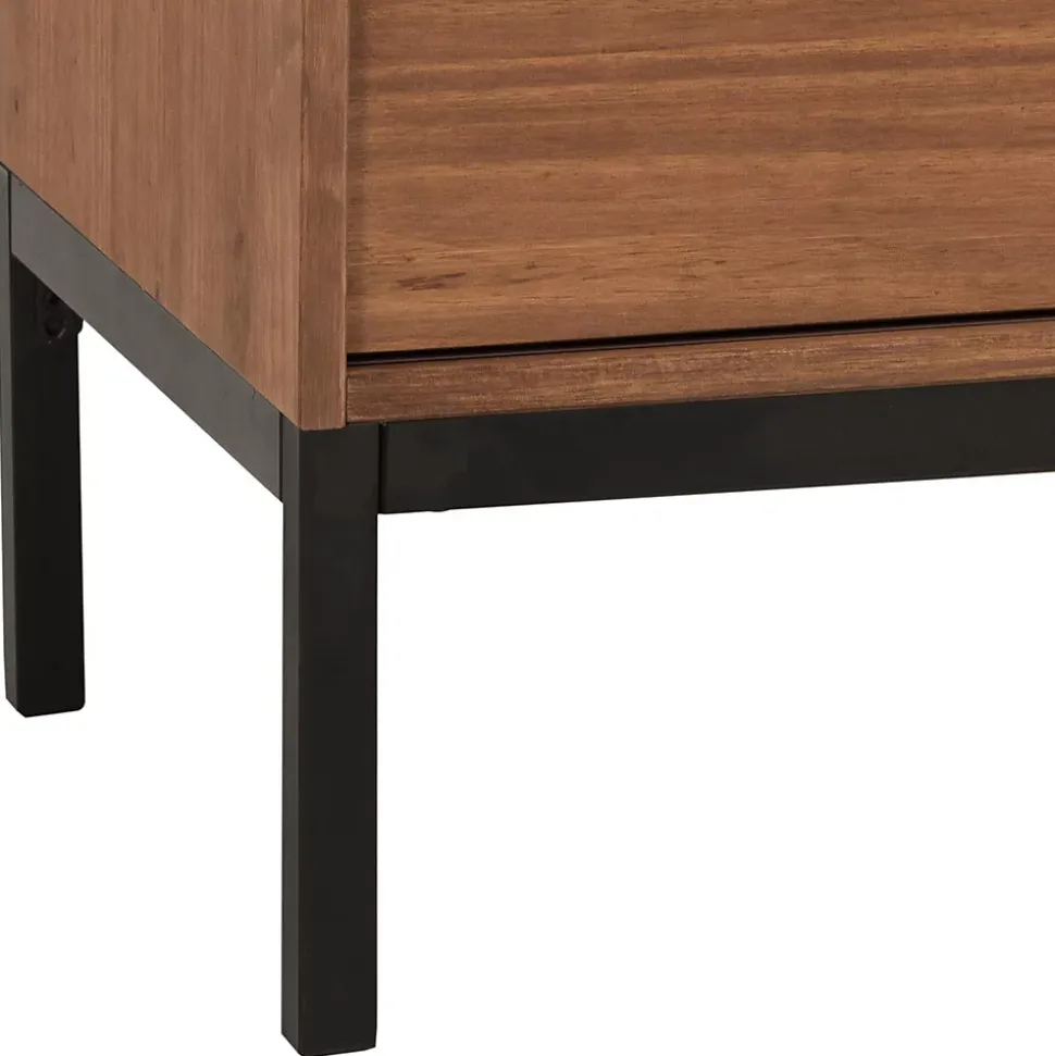 Meuble TV SELMA L 145 cm en bois massif - Brun foncé