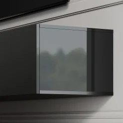 Meuble TV SIRHONA Grand Rangement Moderne Sans Poignées +2 Portes + Noir +140 cm
