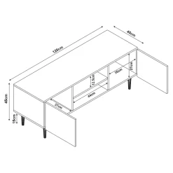 Meuble TV Starvili avec 2 portes 120 x 40 x 45 cm beige en.casa